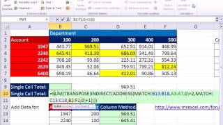 Excel Magic Trick 811 Multiple Two Way Lookup Adding INDIRECT, ADDRESS & Array MATCH Function