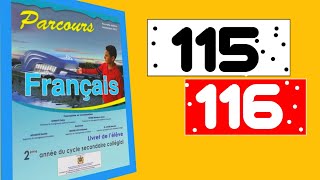 #2023  parcours français 2ème année collège pages 115 - 116 @mmmfr7