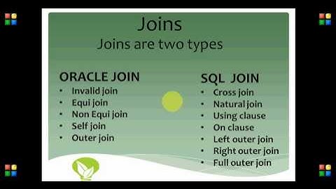 Type of joins in Oracle-SQL  in Hindi
