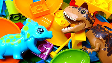 Satisfying Building Block coaster ☆ Marble Run ASMR Dinosaurs