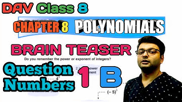 D.A.V. Math | Class 8 | Chapter 8 | POLYNOMIALS | Brain Teasers Q.N. 1B | By Art Of Mathematica