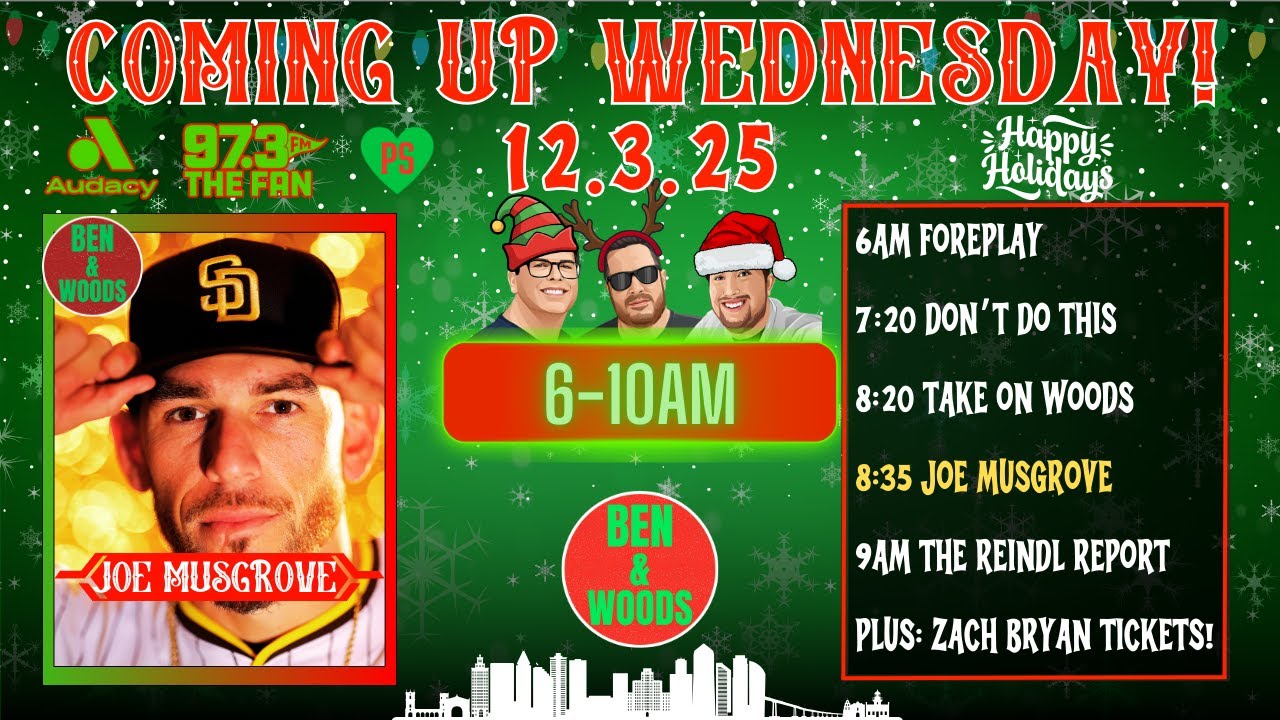 Ben & Woods LIVE: December 3rd, 2025 - Catching Up With Padres Pitcher Joe Musgrove!