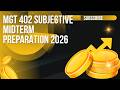 MGT402 subjective preparation lecture no 1   Part 1