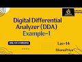 lec 14 | Digital differential analyzer algorithm (DDA) example 1| Computer Graphics| BhanuPriya