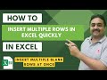 How to Insert Multiple Rows in Excel Quickly | Insert Multiple Blank Rows at Once in Excel