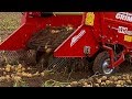 Maquinaria agrícola y jornaleros en la recolección de patatas