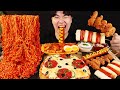 ASMR MUKBANG 편의점 핵불닭 미니!! 떡볶이 & 핫도그 & 치즈 피자 FIRE Noodle & HOT DOG & CHEESE PIZZA EATING SOUND!