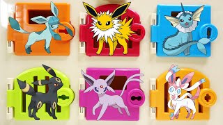 Eevee's Evolution Surprise Trapped Doors Box Rescue and Catch Pikachu!