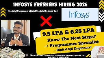 Infosys Off-Campus Drive | 6.25 LPA & 9.5 LPA | Specialist Programmer & Digital Specialist Engineer