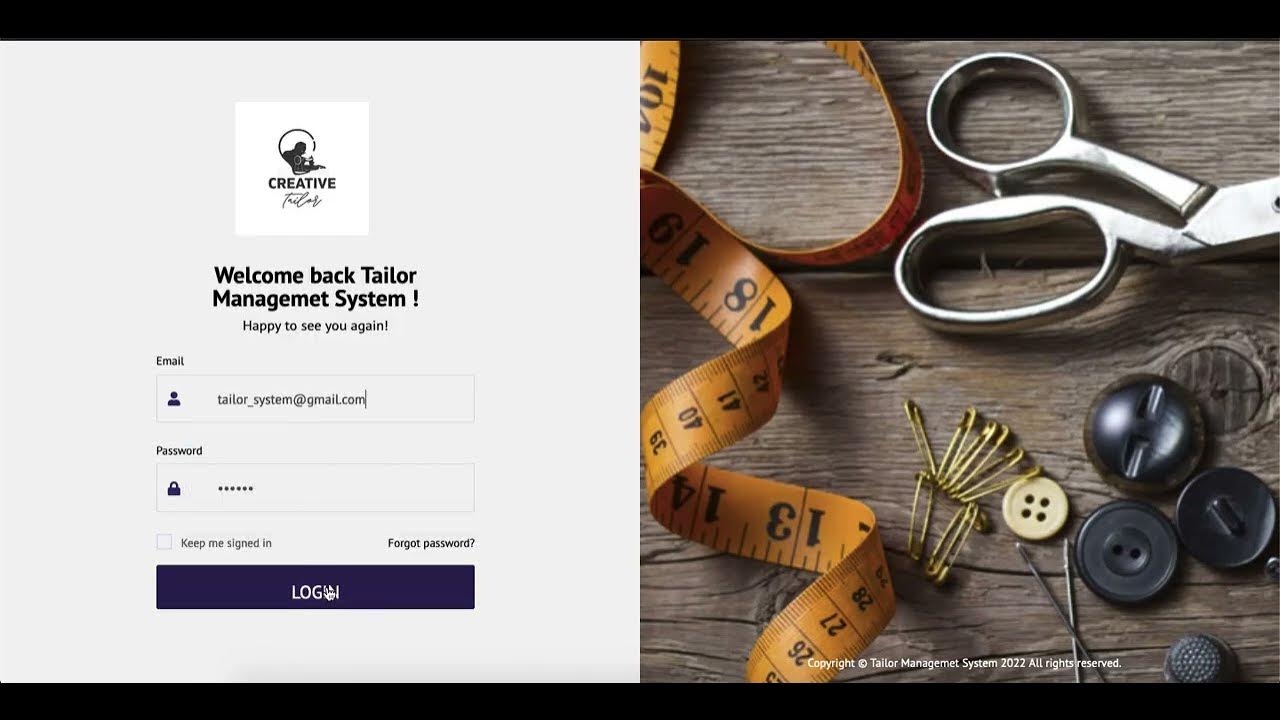 Tailor Management System project developed in php codeigniter and mysql