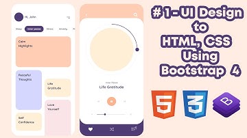 Convert UI Design to HTML, CSS Using Bootstrap 4 | Mindfulness App #1