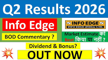 Info Edge Q2 results 2026 | NAUKRI results today | Info Edge Share News | NAUKRI Share latest news
