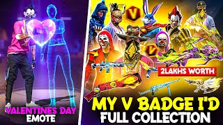 💥 Valentines Day Duo Emote 😮 My New V Badge Id 2 lakh Worth Full Collection FreeFireIndia