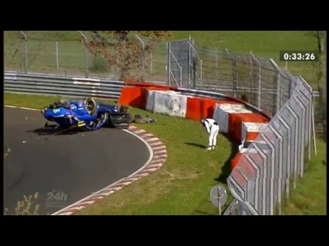 Mercedes VLN Big crash 2016 at Nordschleife Nürburgring