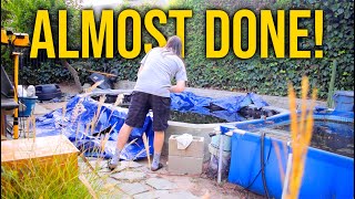 Backyard Koi Pond Almost Done With Stucco! by Tobias Holenstein 774 views 5 months ago 6 minutes, 53 seconds