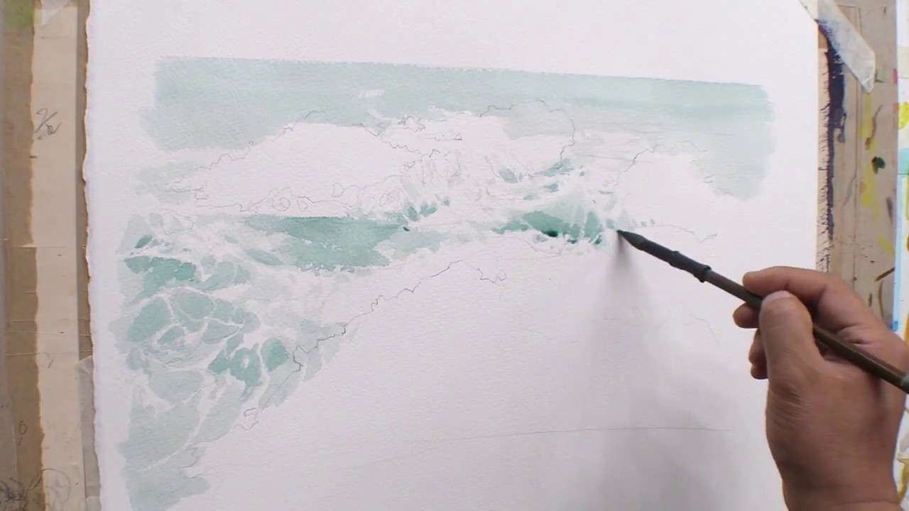 19 파도 표현하기 watercolor painting 수채화 그리기