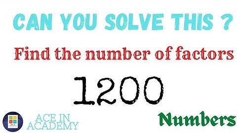 Find the number of factors of 1200 | Number System | Quantitative Aptitude | Number Of Factors