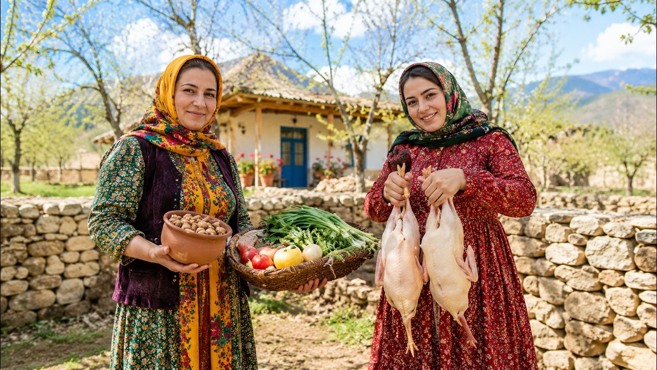 Cocina Campesina Iraní | Preparando Pollo Guisado y Pollo Cocido con Recetas Ancestrales