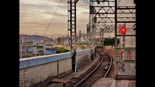 20180922-1 京阪電車特急で夕暮れどきに枚方から中書島へ向かう