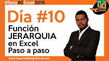 Día 10 - Función Jerarquia en Excel,  capacitación excel,  curso de excel,  trucos de excel