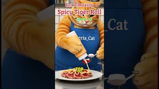 Cat is Making Spicy Tiger Roll #shorts #shortvideo #funny #food #viral