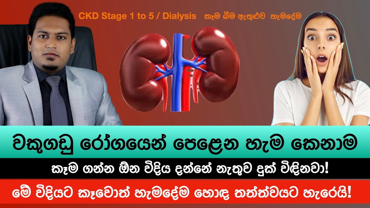 වකුගඩු රෝගීන්ට කෑම දෙන හරිම ක්‍රමය | CKD Stage 1 to 5  Diet By Nutritionist Hiroshan Jayaranga