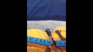 Drift launching a kite from a boat