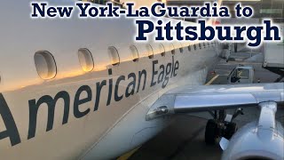Full Flight: American Eagle E175 New York-LaGuardia to Pittsburgh (LGA-PIT)