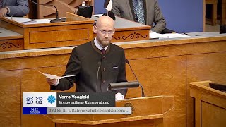 Varro Vooglaid Riigikogus: sanktsioonide seadus on selgelt põhiseadusega vastuolus