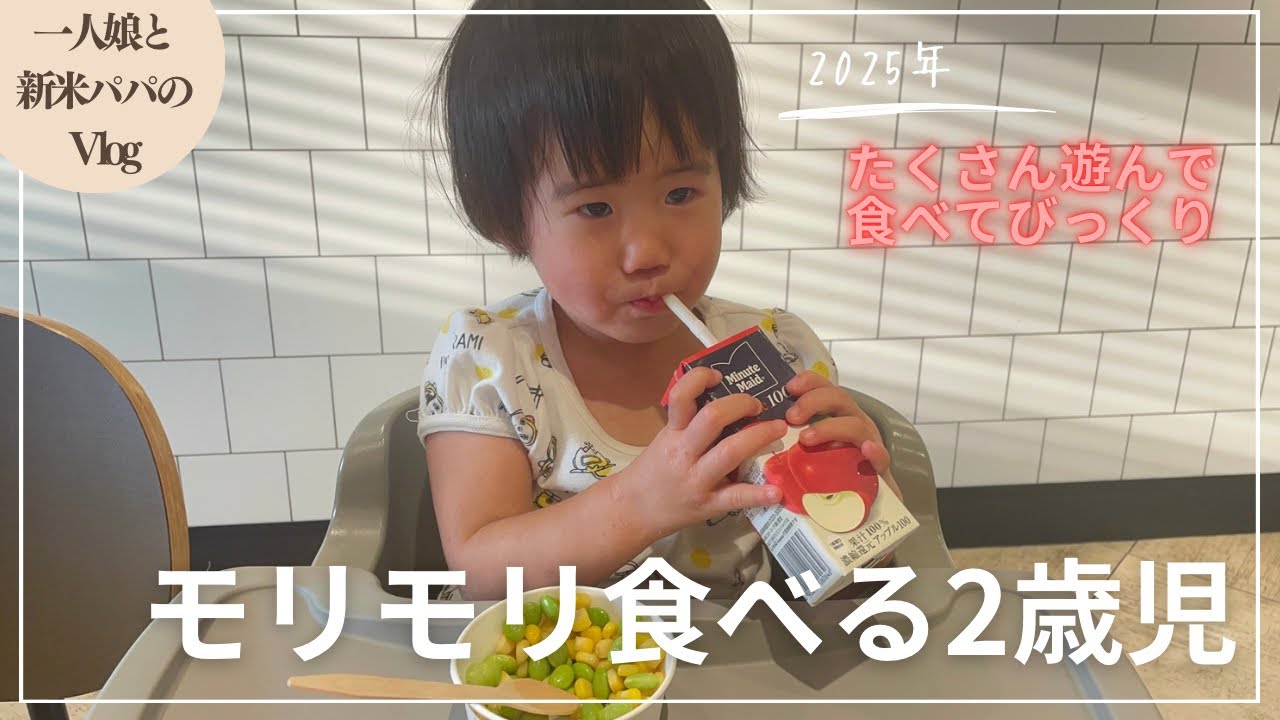【vlog】モリモリ食べる2歳の一人娘。たくさん遊んで食べてビックリ。マクドナルドは子育て世代には便利（休日ルーティーン）