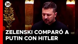 FRANCIA | Zelenski hizo una comparación entre Putin y Hitler