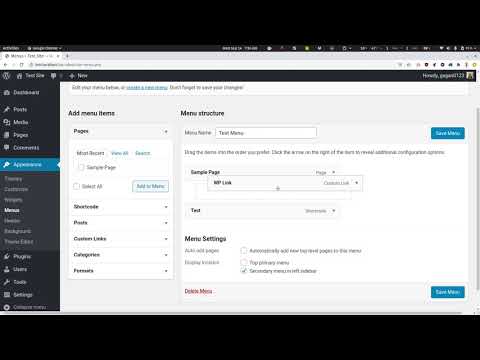 Testing Shortcode In Menus Plugin with Twenty Fourteen Theme as a submenu