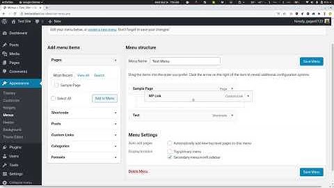 Testing Shortcode In Menus Plugin with Twenty Fourteen Theme as a submenu