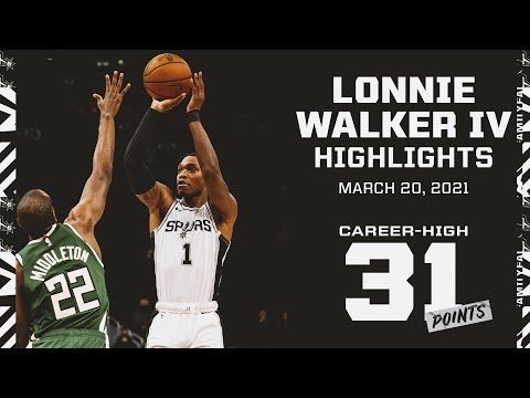 Highlights: Lonnie Walker IV career-high 31 Points vs. Milwaukee Bucks | San Antonio Spurs