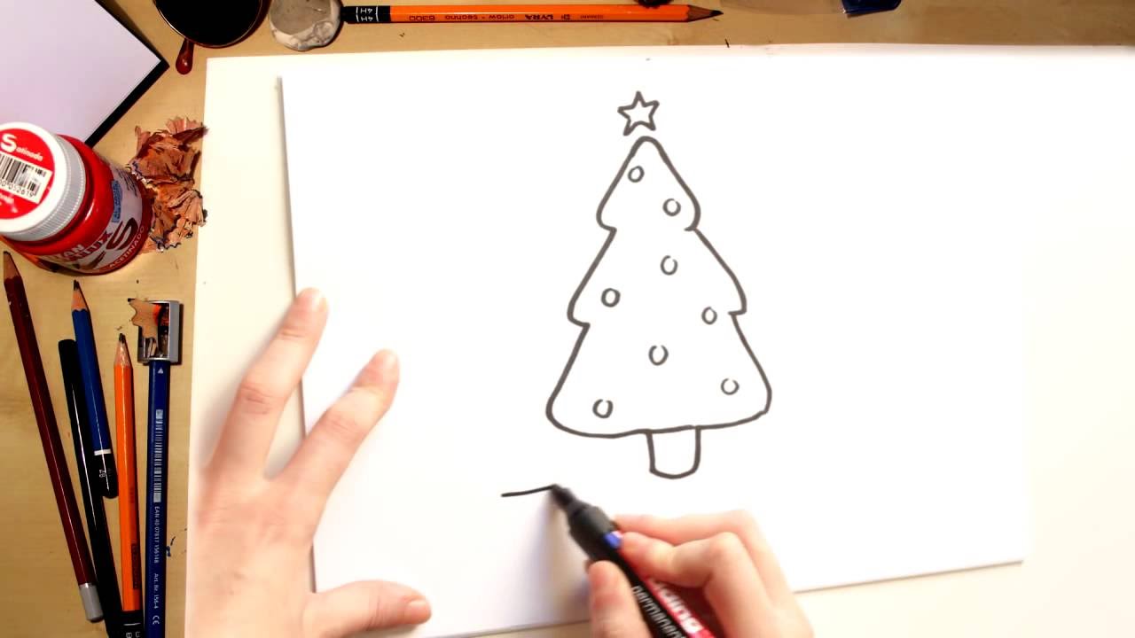 Como Desenhar E Pintar Desenhos De árvore De Natal. Desenho Fácil Para  Aprender a Jogar Educação Crianças De Arte Ilustração Stock - Ilustração de  escola, desenhado: 261346936