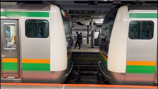 JR籠原駅でのE233系3000番台同士での切り離し（解結）作業シーン（2022.11.30夜）※EF65の通過も有り