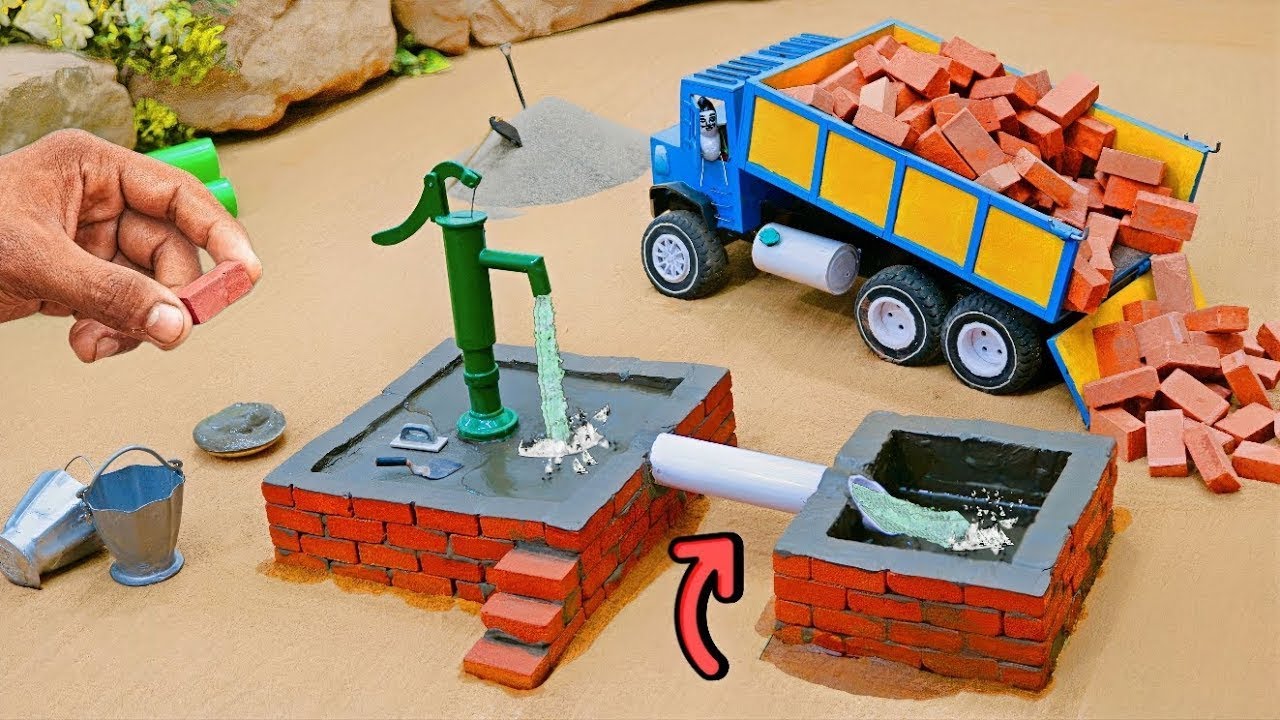 Diy construction science project building a modern hand water pump science  project