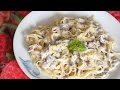 Спагетти со сливочным соусом и шампиньонами Очень вкусно