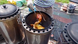 The first time I saw grilled chicken on the road, Flame Barrel Chicken/桶仔雞製作  Taiwanese Street Food