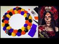 COMO HACER UNA CORONA DIA DE MUERTOS DE UNICEL Y PAPEL!!!