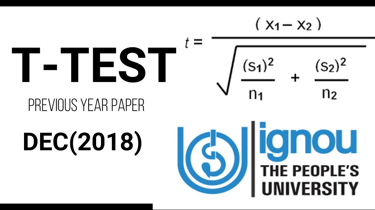 Calculate Student's t Statistic  by Hand I Previous year questions(DEC 2018)