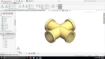 Modelling of Brass Threaded Cross Pipe Fitting using Solidworks