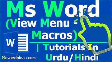 MS Word - Macros | Tutorials In Urdu / Hindi
