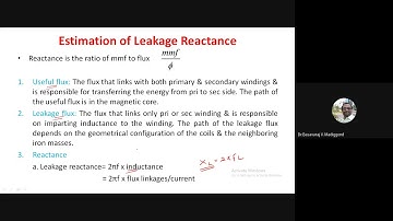 Transformer Leakage Reactance & numerical  By Dr Basavaraj Madiggond