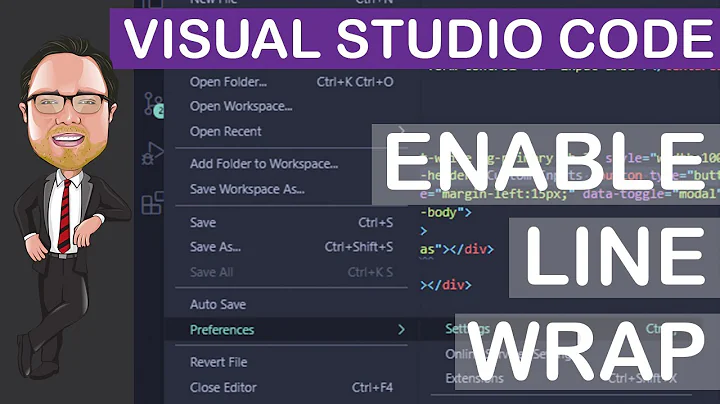 Visual Studio Code - Enable Line Wrap