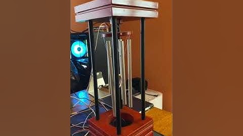 Arduino controlled indoor table-top wind chime with anemometer outside