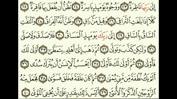 ياسر الدوسري سورة القيامة مكتوبة من الآية 1 صفحة 577 إلي الآية 40 صفحة 578