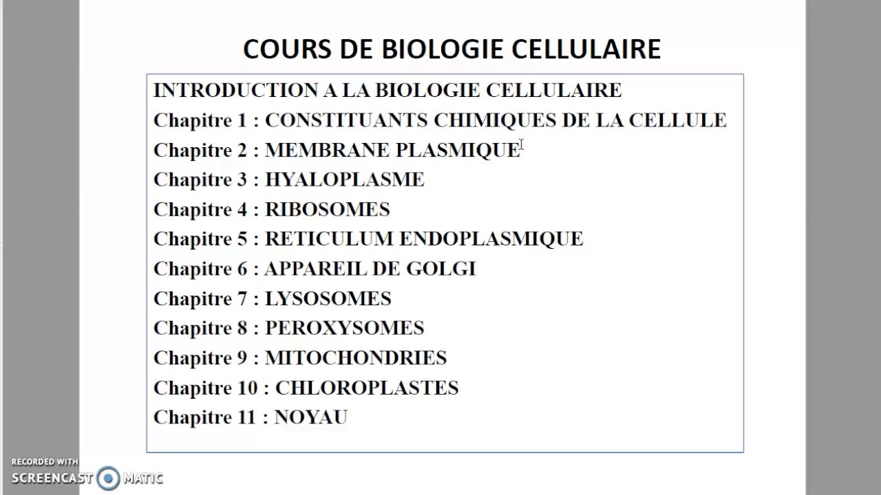 module de la biologie cellulaireS1 SVTU:البيولوجيا بالدارجة المغربية ...