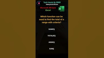 Which function can be used to find the total of a range with criteria? | #ExcelTips #ExcelTricks