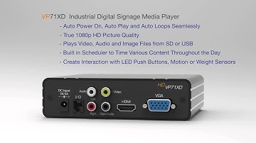 VP71XD Industrial Digital Signage Media Player (Built in scheduler and Interactive Functions)
